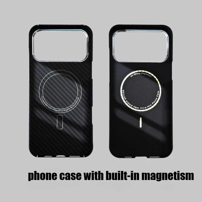 Für IPhone 17 Pro Max Magnetische Lade Legierung Objektiv Drop-Proof Abdeckung Neu für Kevlar Aramid Carbon Faser 1500D Rahmenlose fall