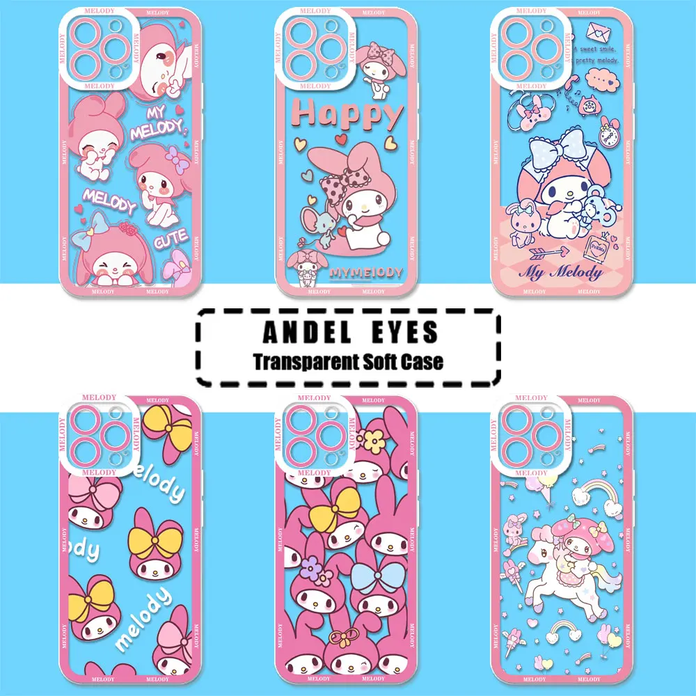 

Cartoon My Melody Phone Case For OPPO Reno 12 12F 11 11F 10 8 Pro Plus 8T 7 7Z 6 6Z 5 4 2F 4G 5G Case Transparent Soft Cover