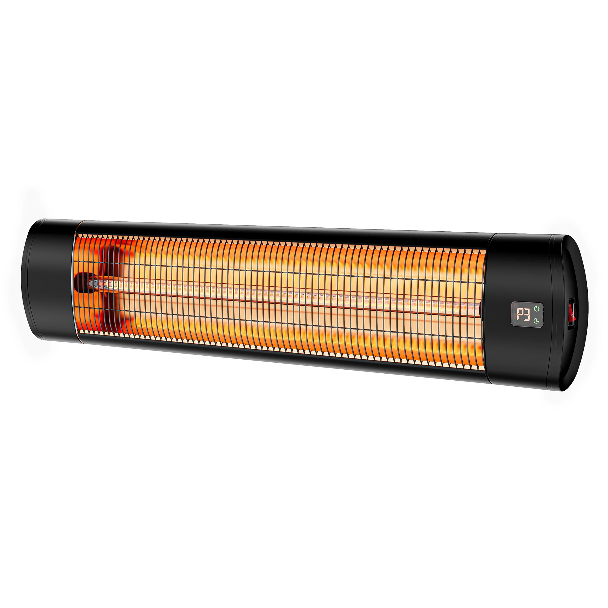 1500W Carbon Fiber Infrared Patio Heater Wall-Mounted Outdoor Electric Heater with Remote 24H Timer Waterproof & Energy Efficient for Backyard, Garage, Balcony – Black