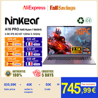 Ninkear A16 PRO Gaming Laptop AMD Ryzen™ 7 8845HS UP To 5.10GHz 16' 2.5K IPS 120Hz 32GB DDR5+1TB SSD WiFi 6 Backlit Keyboard