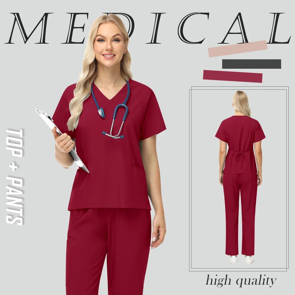 Mulheres esfrega uniforme trabalhadores de saúde workwear médico enfermeira acessórios fino dentista clínico macacão roupas da sala operação