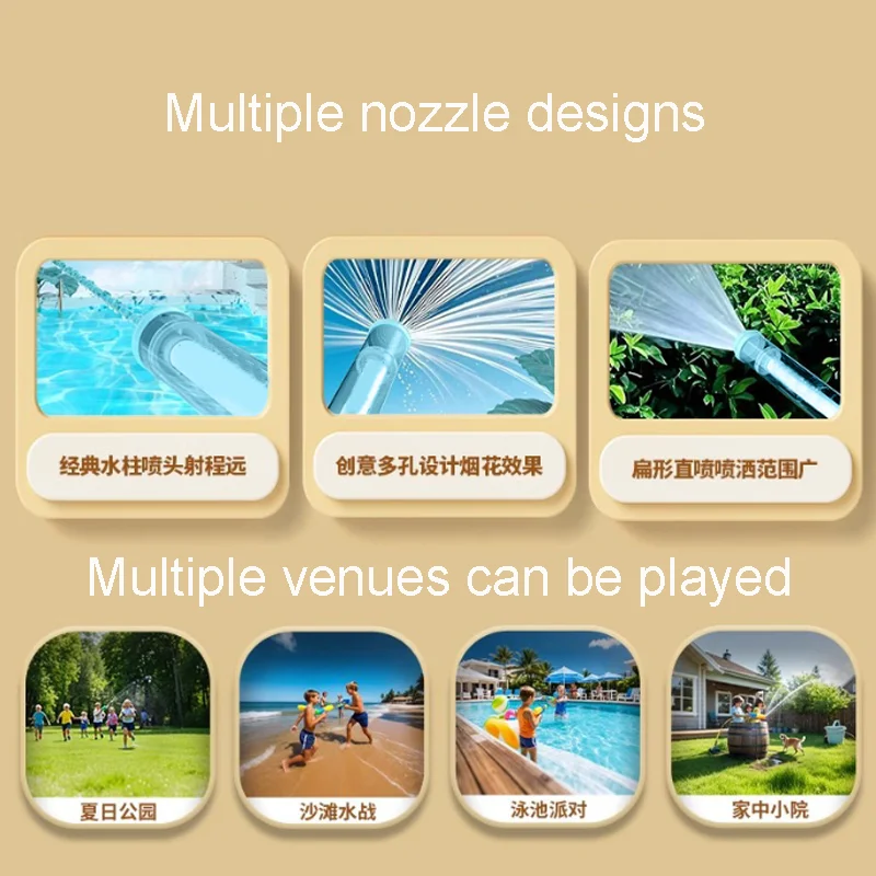 New Fireworks Spray Water Pull-Back Water Gun Outdoor Games for Pool Activities Kids Summer Interactive Water Spray Toys