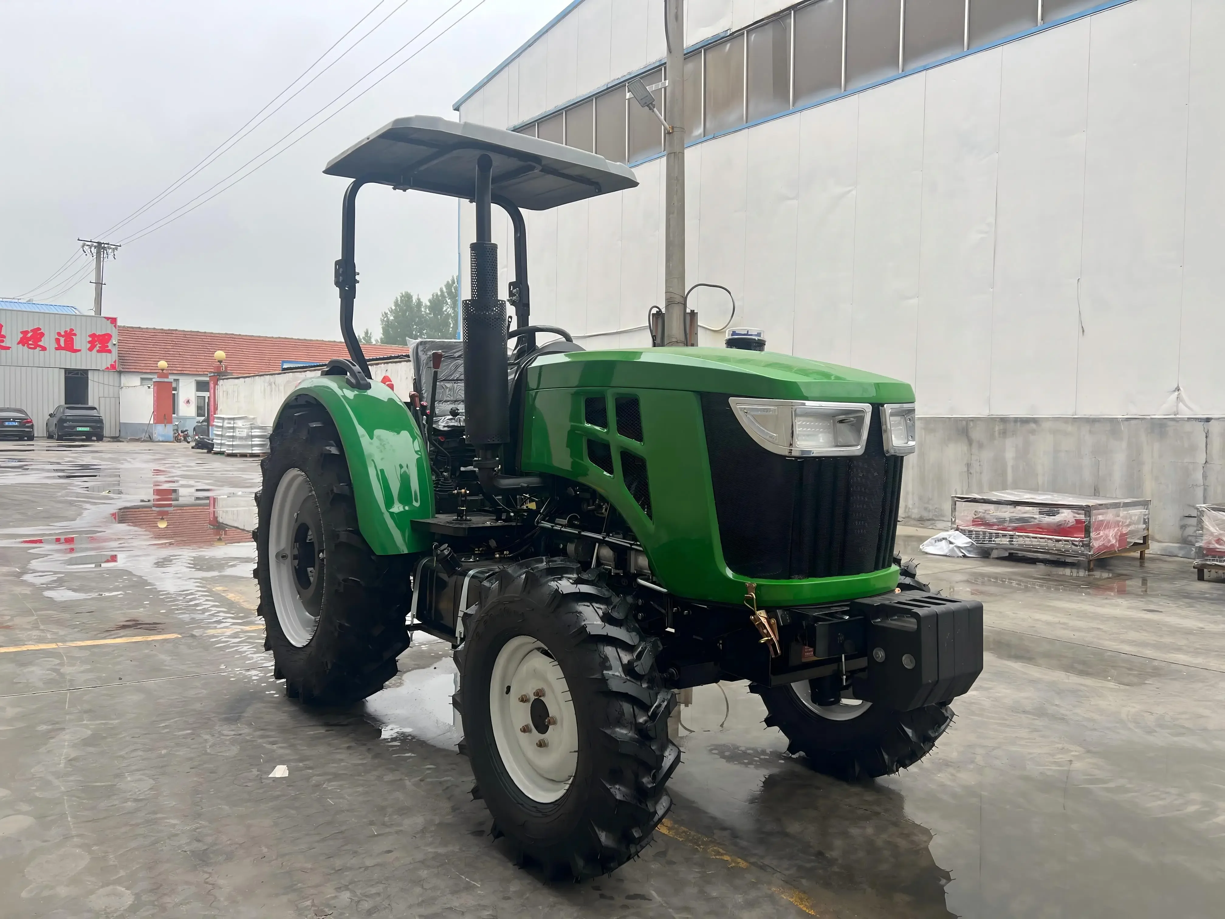 60HP 4WD Wheeled Agricultural Tractor, Diesel Farm Tractor for Construction Site Transport with Rotary Power Output