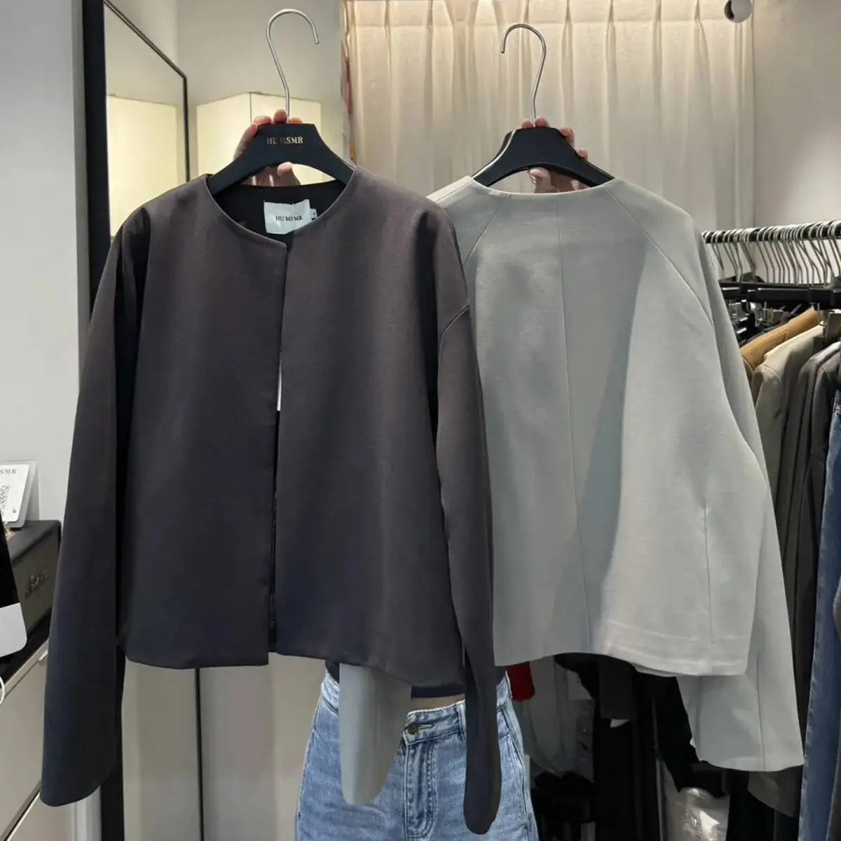 KWTX 2025 Nieuwe ronde hals jas en splitrok tweedelige set casual elegante ontwerper retro chic effen kleur lente herfst outfit