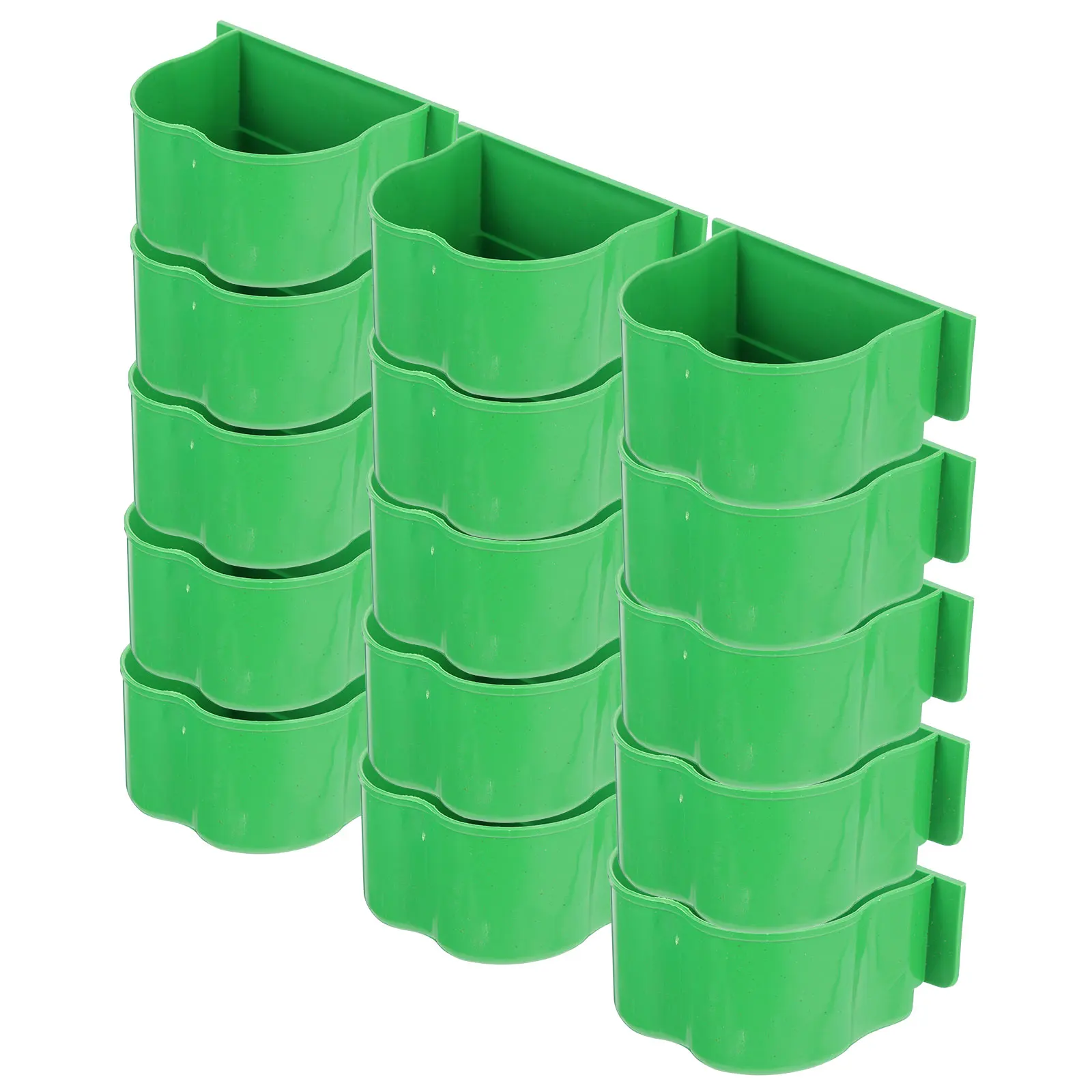 

15pcs Bird Food Bowl Water Basin Feeder Container Cage Accessories Large Capacity Durable Plastic Pet Feeding for Parrots