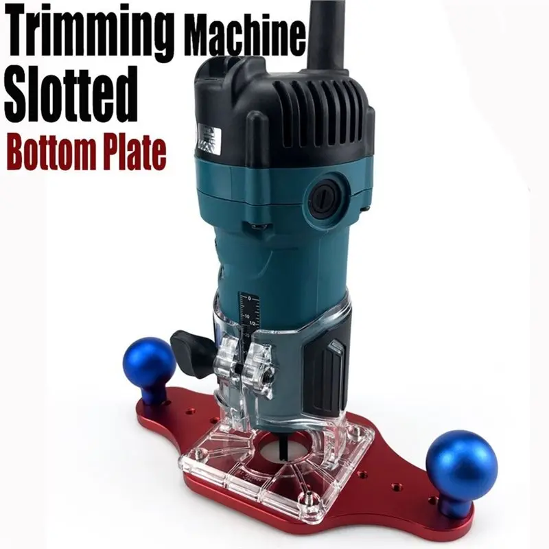 【A08I】Fixed-Base Compact Guide For Woodworking Electric Trimmer Wood Router Base With Handles Wood Milling Engraving