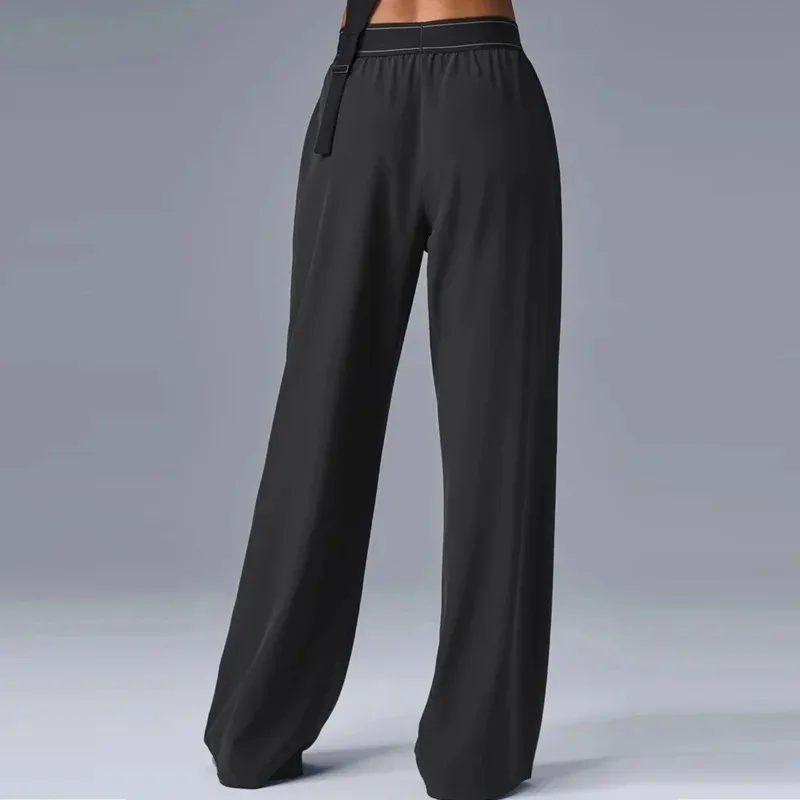 Quần Yoga Nữ Khô Nhanh Chân Thẳng Nhẹ Nhàng Quần Hè Có Logo Phản Quang Mềm Mại Thoải Mái Trang Phục Thể Thao Thoải Mái