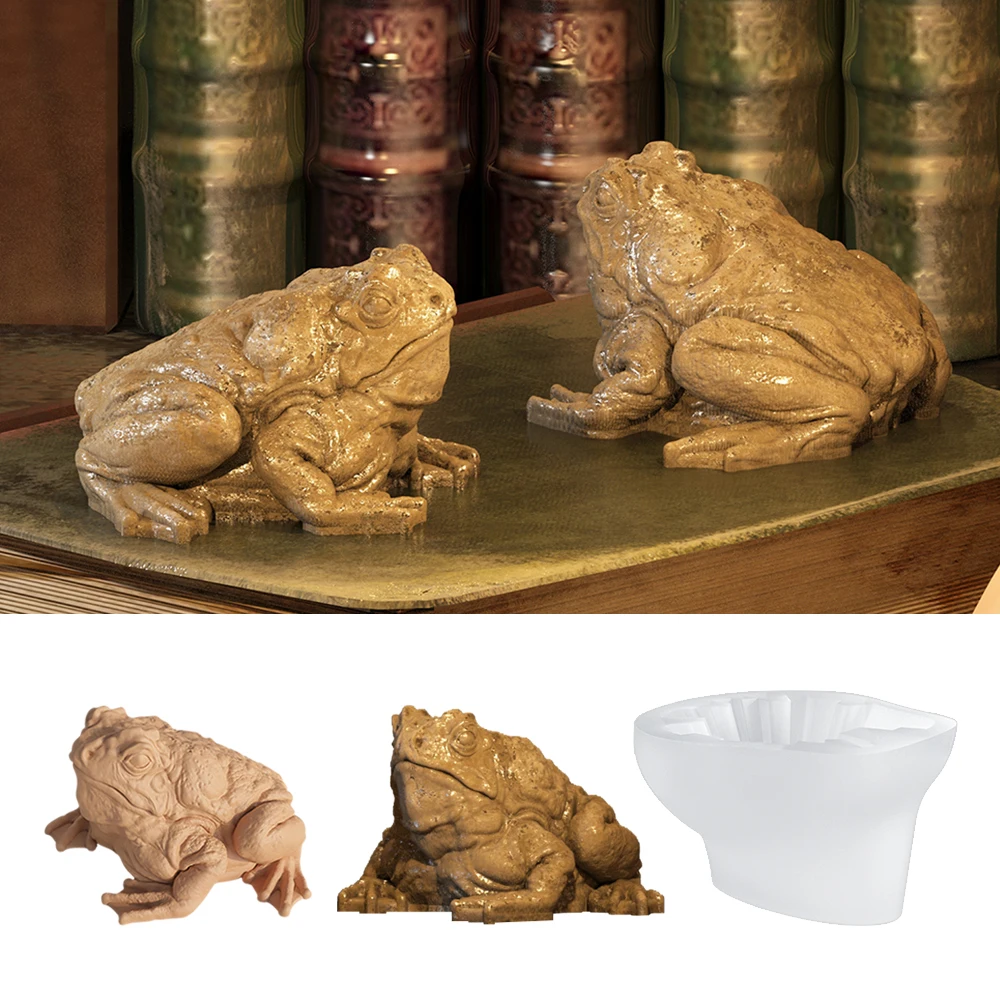 S0116 Creative 3D Toad Candle Mold DIY Resin Animal Frog Plaster Cement Silicone Mould Home Craft Decoration