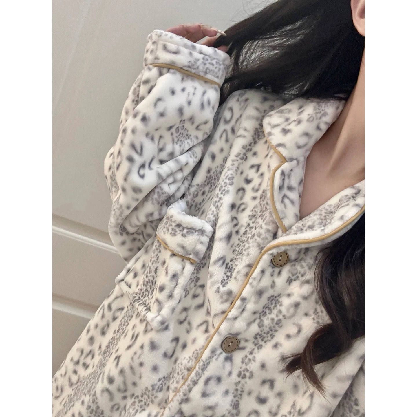 

Pajama Sets Bamboo Women Wool Wrinkled Design Daily Vintage Lady Warm Breathable Comfortable Light Full Length Easy Care Fall OL