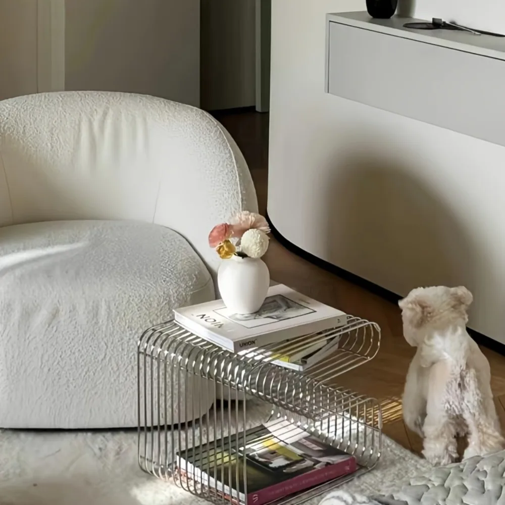 A Minimalist Modern Multifunctional Small Coffee Table for The Living Room, Featuring Metal Accents And an Industrial Design