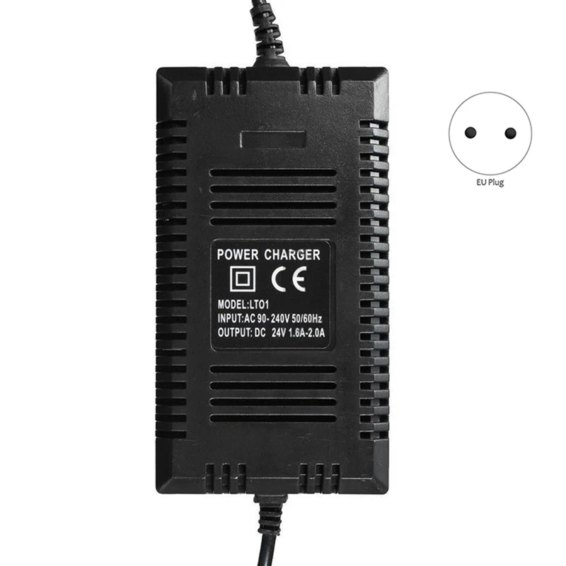 RISE-Smart Charger 24V For Lead Acid AGM Gel Battery 12AH 14AH Electric Scooter Charge Adapter 1.6A-2.0A 3 Pins XLR EU PLUG