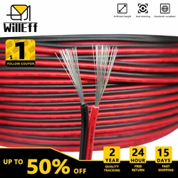 Red Black 2 pin cable Very Soft 2 pin wire 12v 5v led Electrical Wires Automotive Electric cable car audio extension cord 18awg