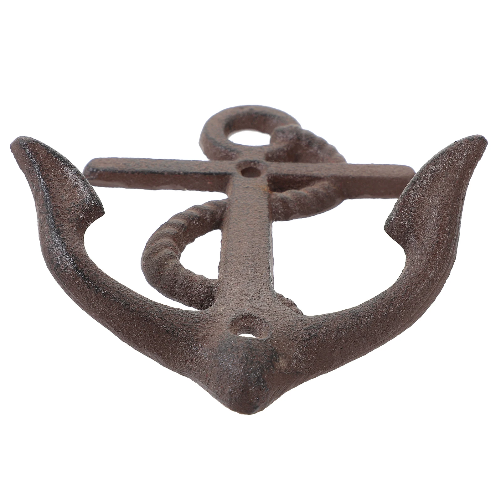 

Iron Anchor Hook Retro Cast Wrought Wall Hooks Nautical Decorative Sea Shaped Heavy Duty Hooks Long Body Sturdy Storage Less