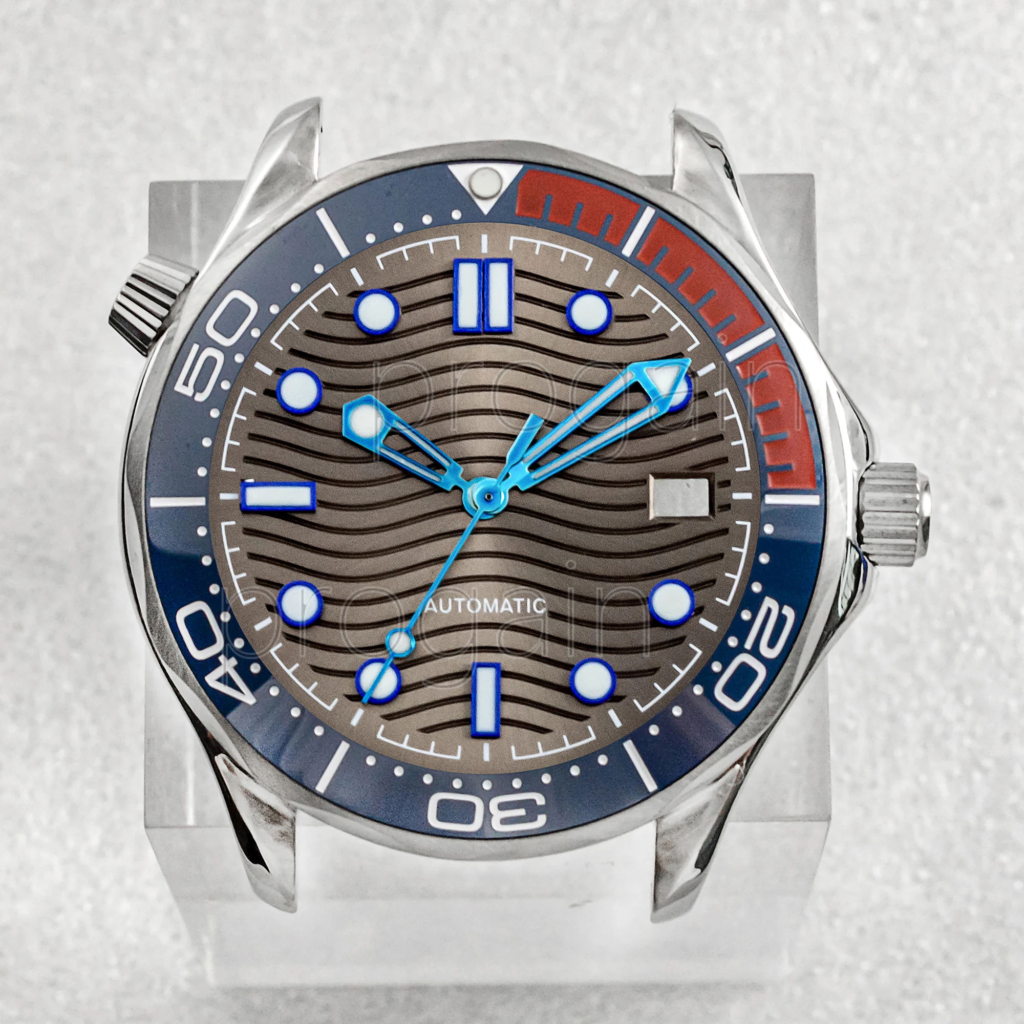 

Mod Seamaster 300 Case 41mm Stainless Steel Watchcase 31mm Dial Watch Face Luminous Hands Pointers for NH36 Movement Parts