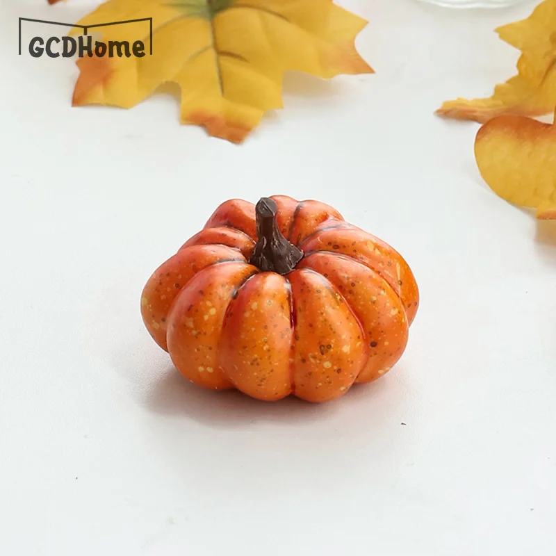 Mini Plastic Artificial Halloween Pumpkin Decor Simulation Vegetable DIY Craft Halloween Home Party Decor Prop Farmhouse Harvest