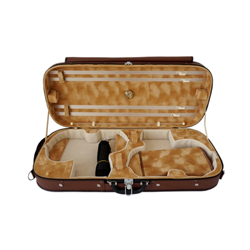 

HooquProfessional Musical Instrument Accessory Leather Outside Double Violin Case