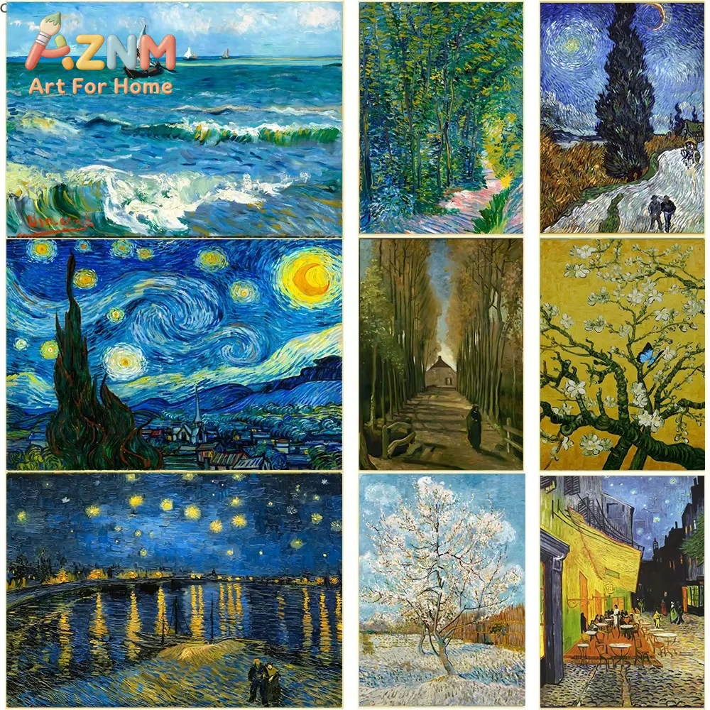 

1pc Famous Van Gogh Cafe Terrace At Night Oil Painting Reproductions Print Canvas Poster Wall Art Picture for Room Home Decor