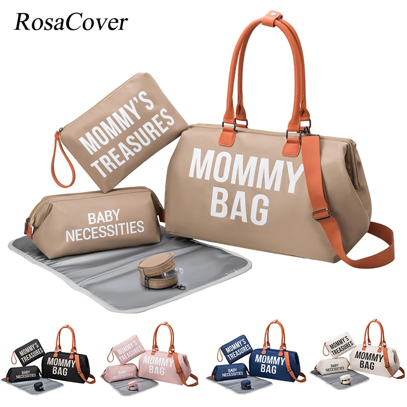 New Hot selling 5pcs/set Mommy Bag with Portable Changing Pad Baby Diaper Bag Backpack for Moms Maternity Packages Mummy Bag