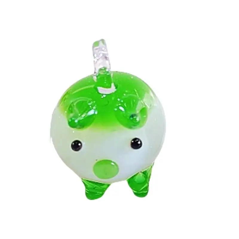 

G6KF Glass Animal Pigs Pendant Charm Bag Backpack Hanging Ornament Gift for Women