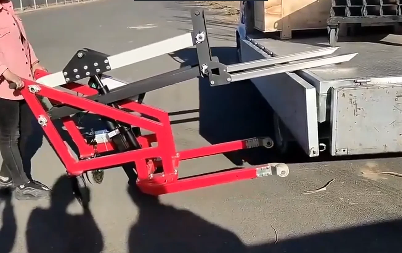 New Portable Compact Electric Lift Truck Hand-Pushed Warehouse Logistics Hydraulic Forklift Multi-Functional Loading(Customized)