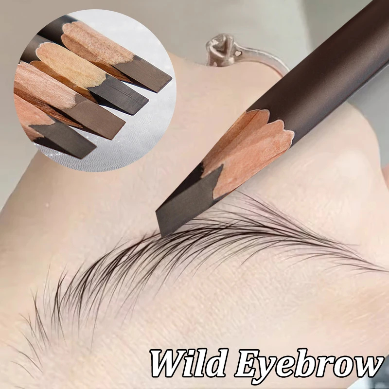 Waterproof Sweatproof Eyebrow Pencil Non-smudge Matte Natural Lasting Brown Wild Brow Eyeliner Lower Eyelashes Makeup Cosmetics