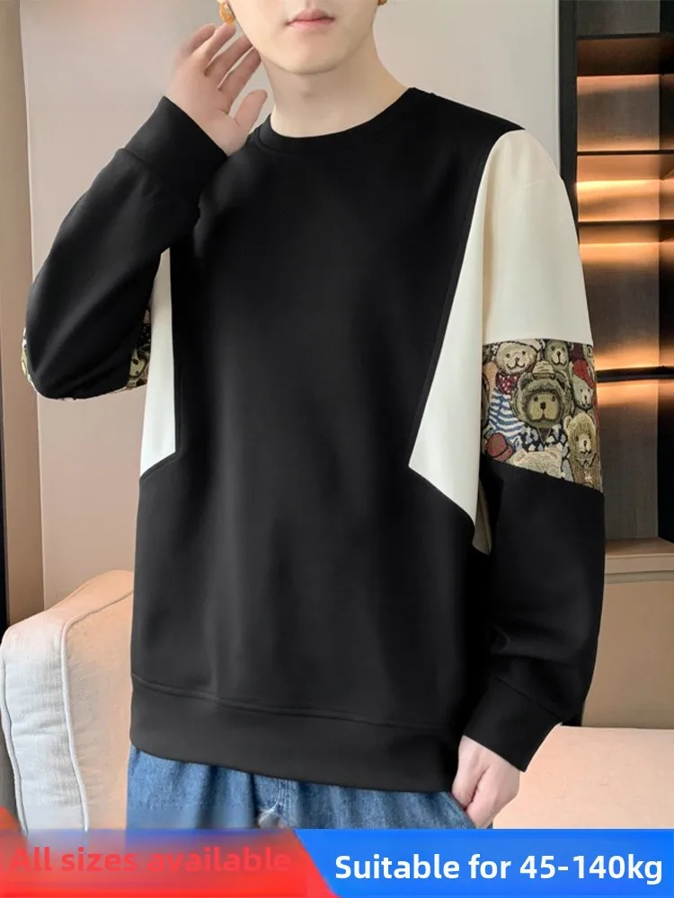 

Мужская толстовка MoChao больших размеров, весна-осень, модная, с нашивками, мультяшным принтом, удлиненная, с длинным рукавом