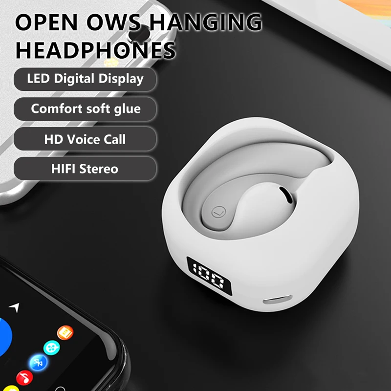سماعات رأس لاسلكية، سماعات أذن، شاشة رقمية، سماعات أذن للألعاب مع ميكروفونات، تدعم جميع الهواتف الذكية #5