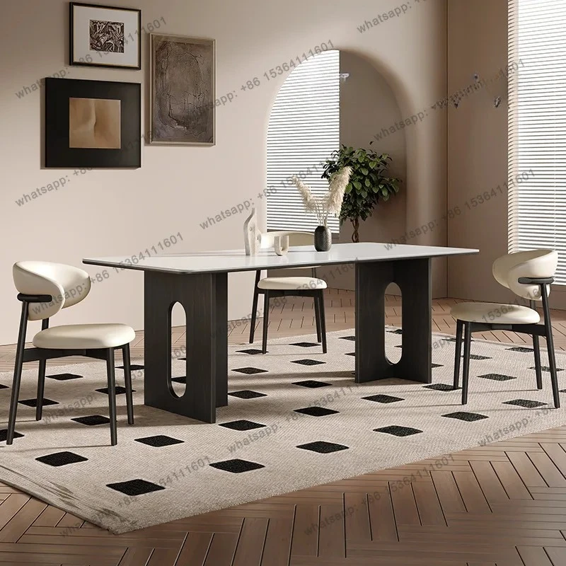 French medieval solid wood dining table living room 2024 new cream Japanese home