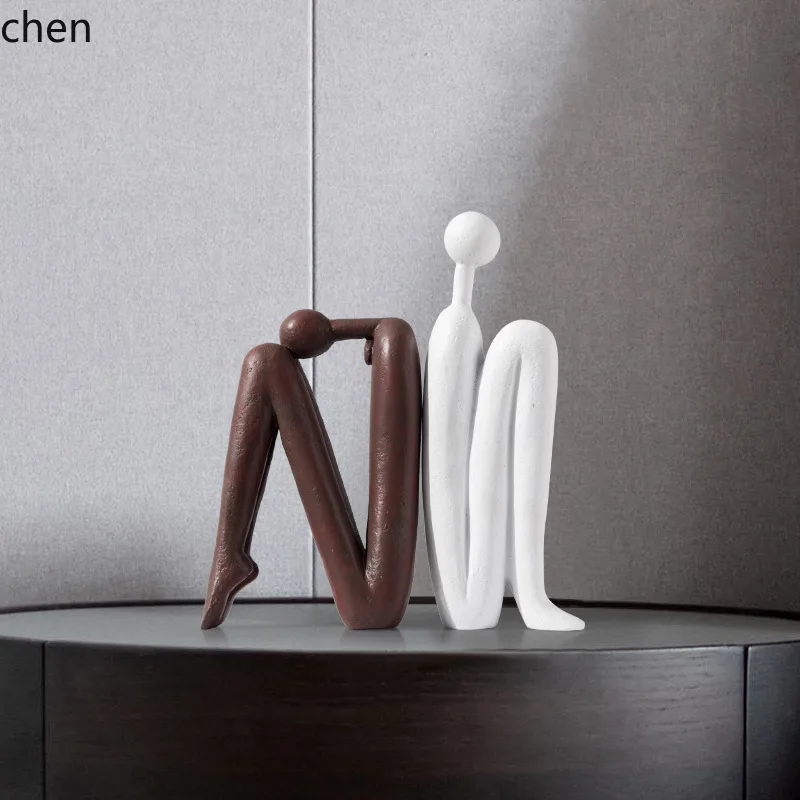 CZ Simple Modern Bookend Sculpture Figure Home Decor Bookshelf Desktop Soft Decoration Creative Ornament