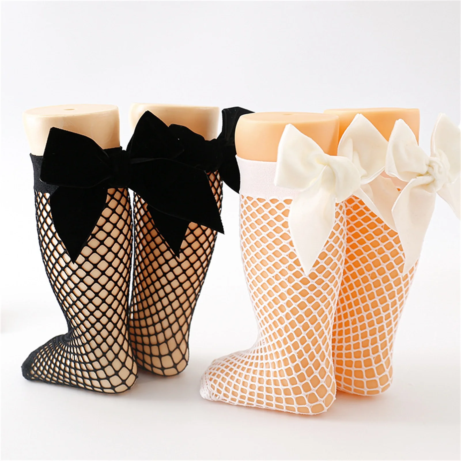 

Baby Girls Mesh Socks Fashion Kids Girls Fishnet Fish Net Tights Stockings Long Tube Socks With Bow