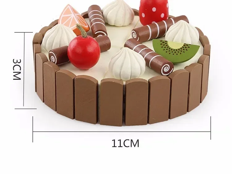 [Funny] Baby toy DIY Birthday Cake Wooden Magnetic Cake Kitchen food Early Educational Toys Baby Play Game blocks kids gift toy