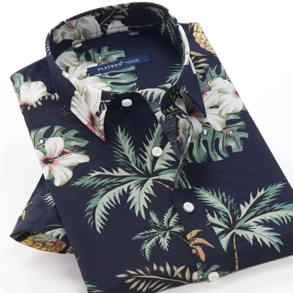 Summer 2024 Men's Floral Shirt plus Size 6XL 7XL 8XL 10X Thickened Fleece Nine-Quarter Sleeve  Collar Special Wide Fit