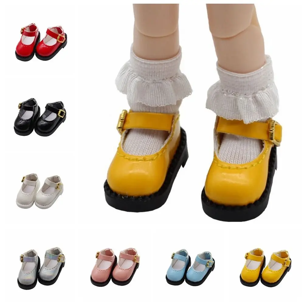 รองเท้าหนัง PU สำหรับตุ๊กตา OB11 แบบสวม 1 คู่ รองเท้าแตะหัวมน ขนาดเล็ก 12 นิ้ว รองเท้า BJD น่ารัก ขนาด 2.7*1.3 ซม. รองเท้าเจ้าหญิง OB11 ทำจากดินเหนียว