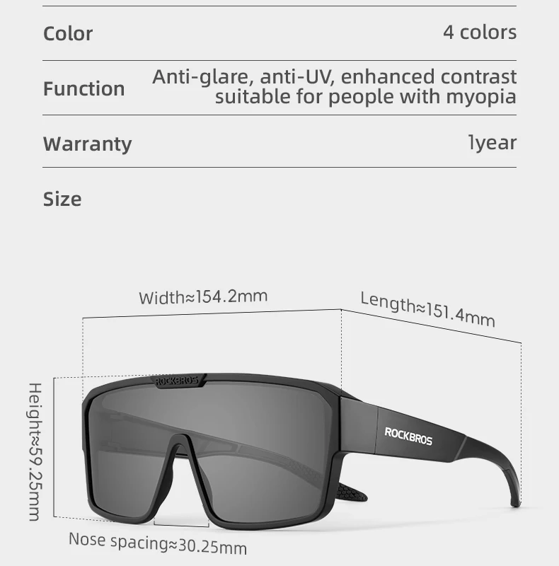 ROCKBROS Polarisierte Brille Outdoor Sonnenbrille Angeln Blendung Leichte Fahren Fahrrad Sonnenbrille Sport Radfahren Brille – Detail 5