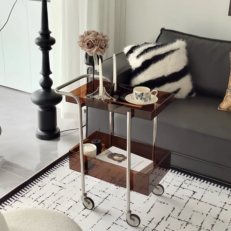 

Light luxury cafe, books, green plants, household removable acrylic storage, a few sides of the medieval trolley