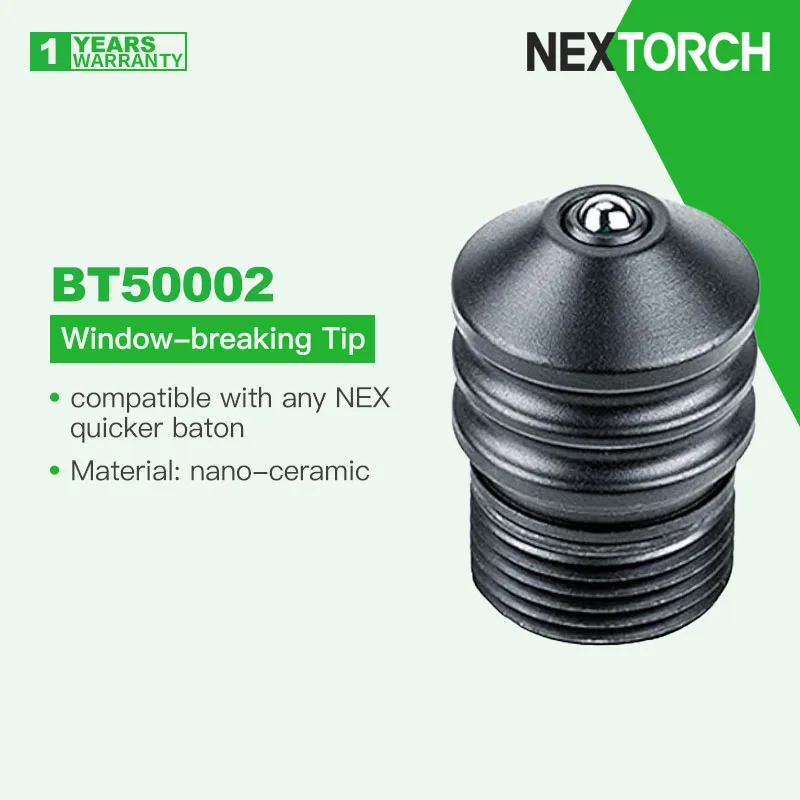 Nextorch BT50002 Window Breaker Tip, Compatible with Any NEX Quicker Batons, Strong Nano-ceramic Material