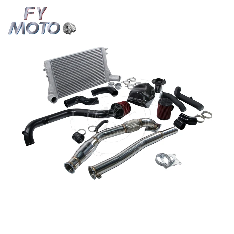 Intercooler +Downpipe+Discharge Pipe +carbon Fiber Intake For VolksWagen Golf Mk5 Mk6 R Scirocco R TTS FSI A3 S3 1.8/ 2.0 TFSI