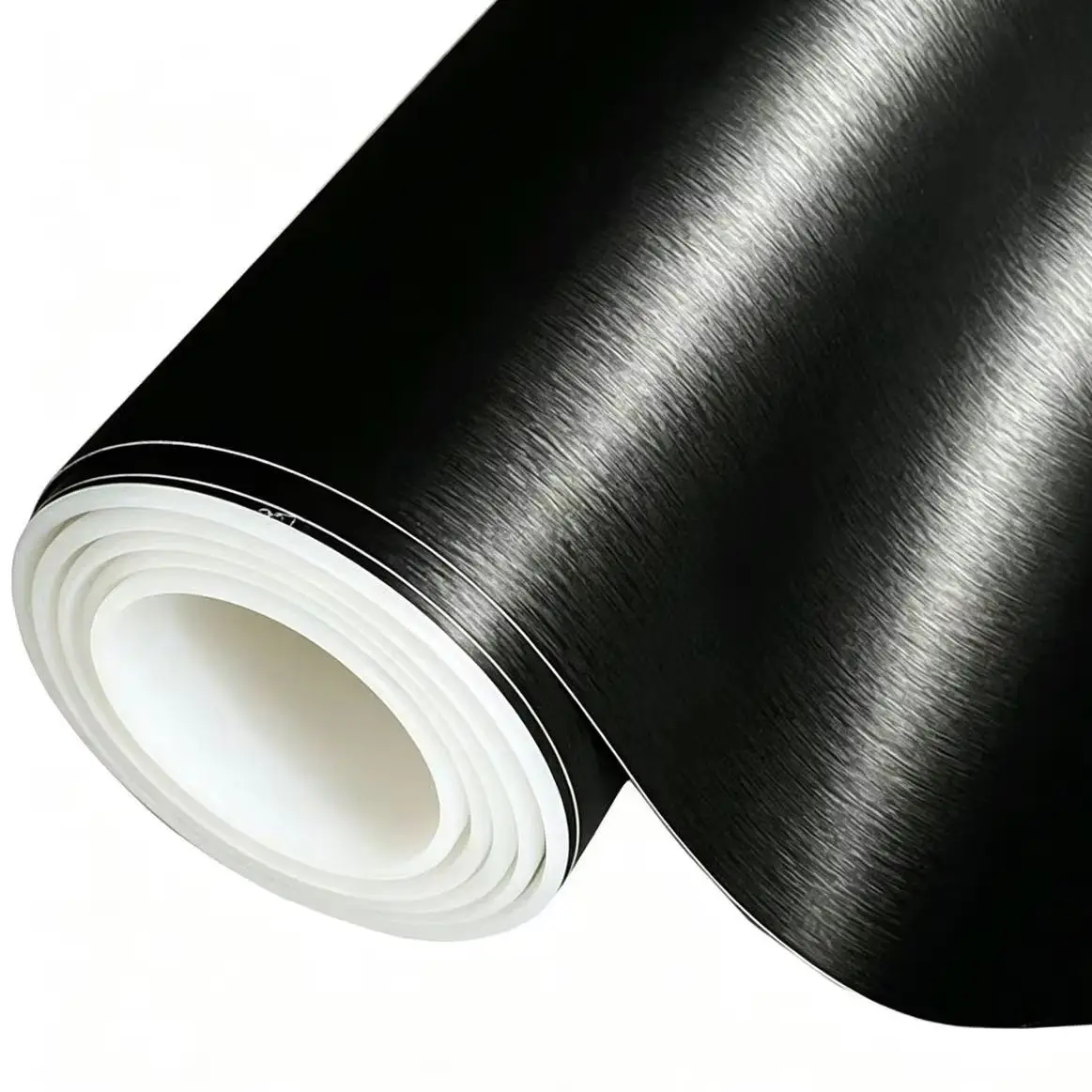 Schwarze gebürstete Aluminium-Metallic-Vinylfolie mit Luftkanälen, selbstklebend, für DIY-Projekte an Auto, Motorrad, Fahrrad und Möbeln.
