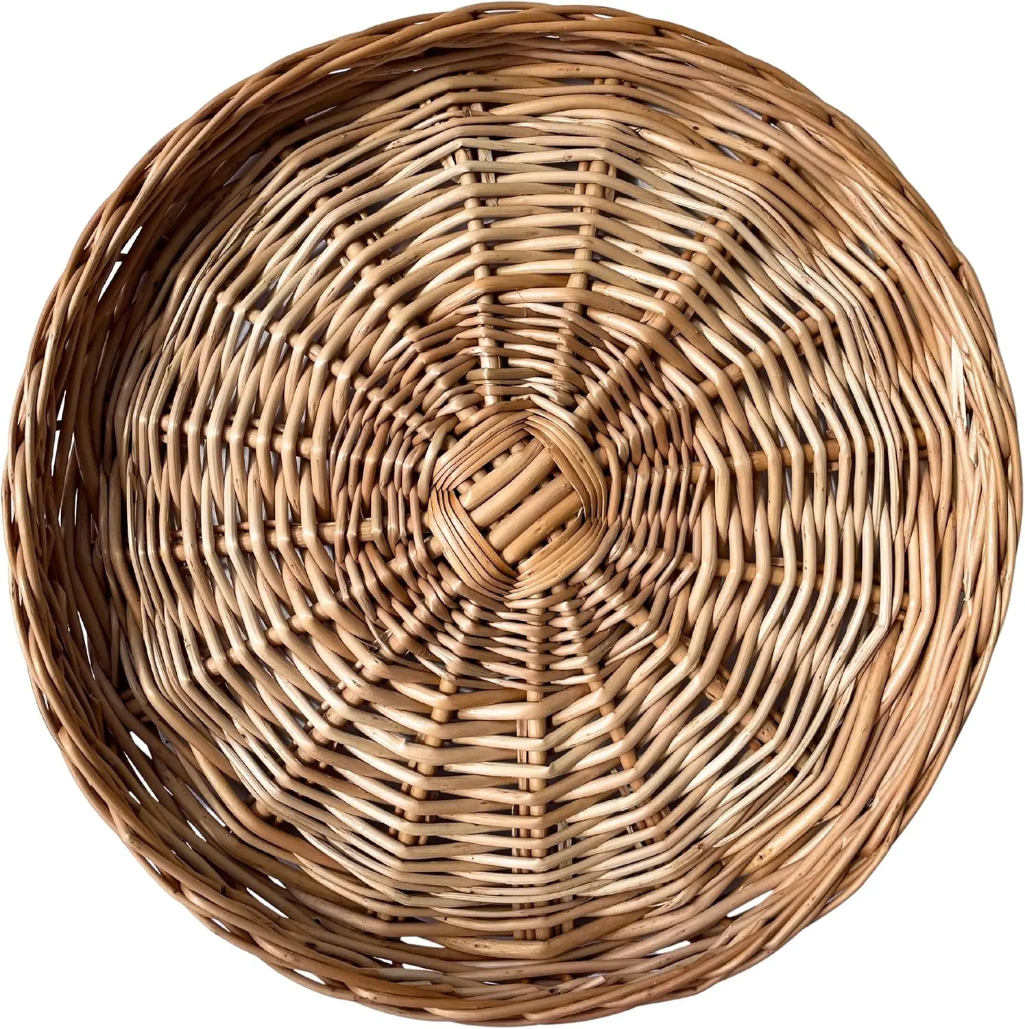 

Round Wicker Tray, Hand Woven Decorative Tray For Ottomans, Wicker Platter For Snacks