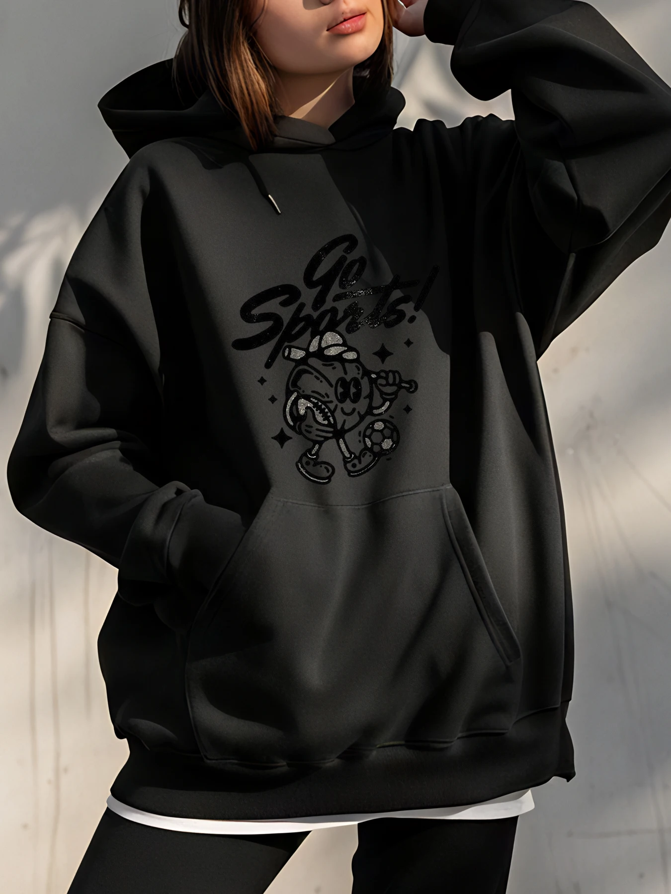 

Толстовка Go Sports с мультяшным принтом, толстовка большого размера, уличная одежда унисекс, повседневная одежда для мужчин и женщин