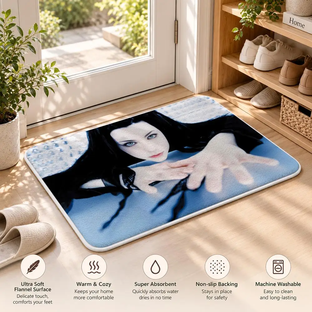 E-EVANESCENCE Heavy Rock Floor Mat Flannel Rug Soft Non Slip Door Mat For Bathroom Bedroom Kitchen Living Room Home Decor