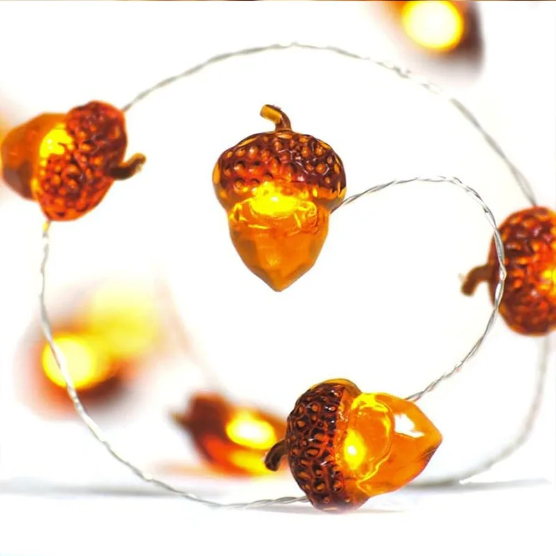3D acorn light string Luminous fruit light string for Outdoor camping Forest Decor Thanksgiving day Decorations