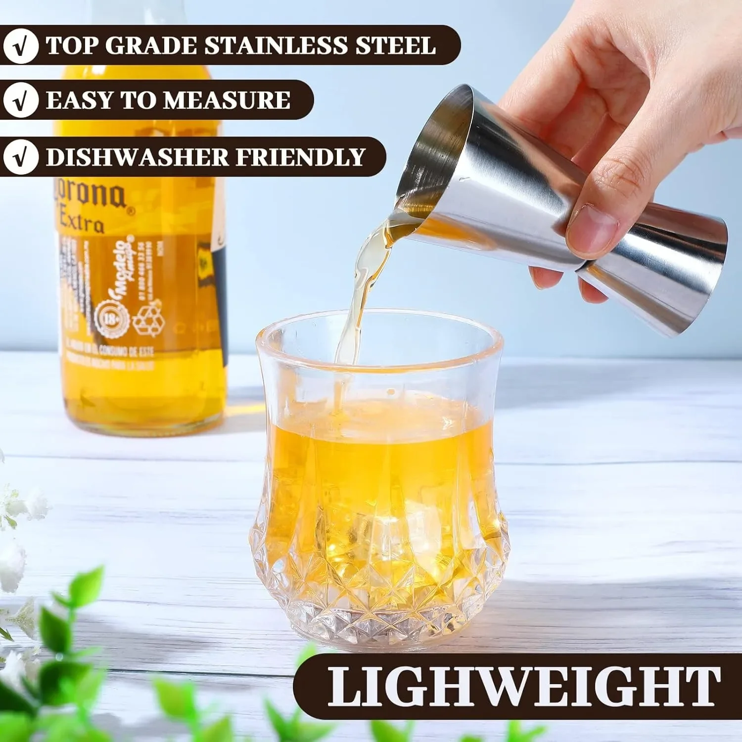Stainless Steel Cocktail Shaker  Measure Cup Dual Shot Drink Spirit Measure Jigger Kitchen Gadgets wine accessories bartender