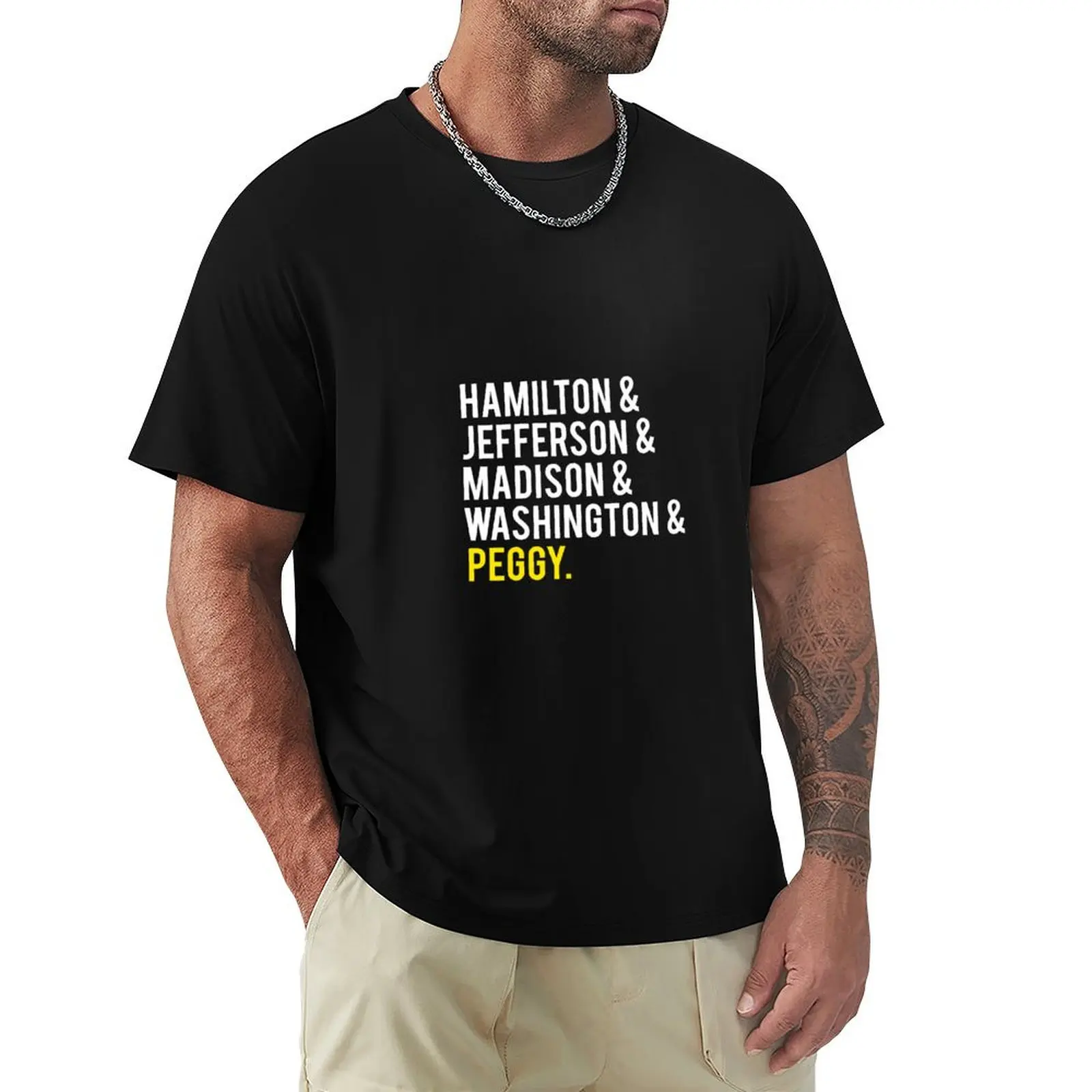Hamilton, Jefferson, Madison, Washington and Peggy Hoodie T-Shirt Summer Holiday Casual Tee