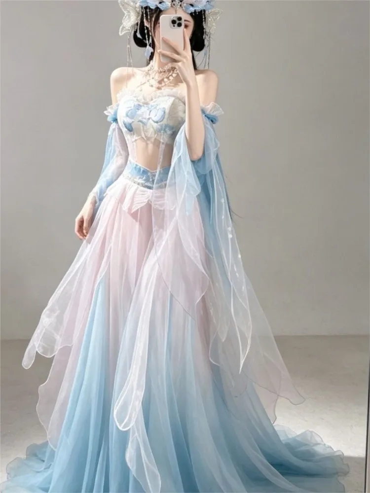 Exotic Gradient Printing and Dyeing Embroidery Photo Suit Western Clothing