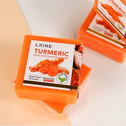 Jabón de hierbas que ilumina la cúrcuma Savon, jabón de hierbas orgánico para baño, Control de espinillas y acné, hecho a mano, nuevo