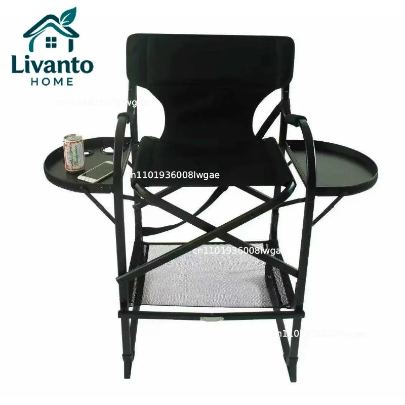 

Custom Folding Makeup Chair High bar Makeup Office Fishing Beach Chair Outdoor Hairdressing Chair With Promotional Price