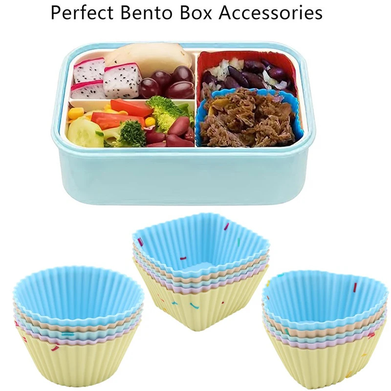 5 Pcs Silicone Lunch Box Dividers Bento Lunch Box Dividers Lunch Dividers Dish Cups Salad Dressing For Kids Lunch Accessories