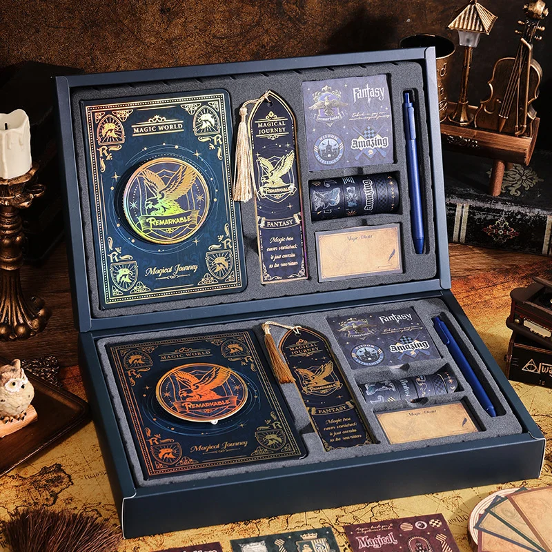 Magic Academy Notebook Gift Box Hardcover Journal For Students Teens Women School Desk Christmas Birthday Gift Includes Pen