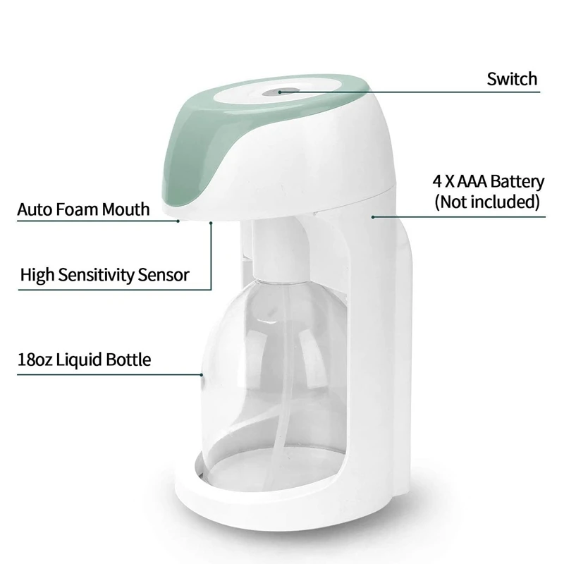 Dispensador de jabón inductivo inteligente, automático, sin contacto, inducción rápida, Sensor infrarrojo, botella de máquina de goteo, 500Ml